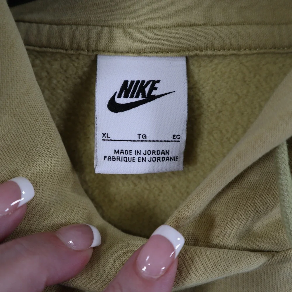 Nike Hoodie Womens XL Yellow Oversized Phoenix Fleece Center Swoosh Casual
